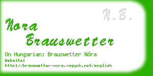 nora brauswetter business card
